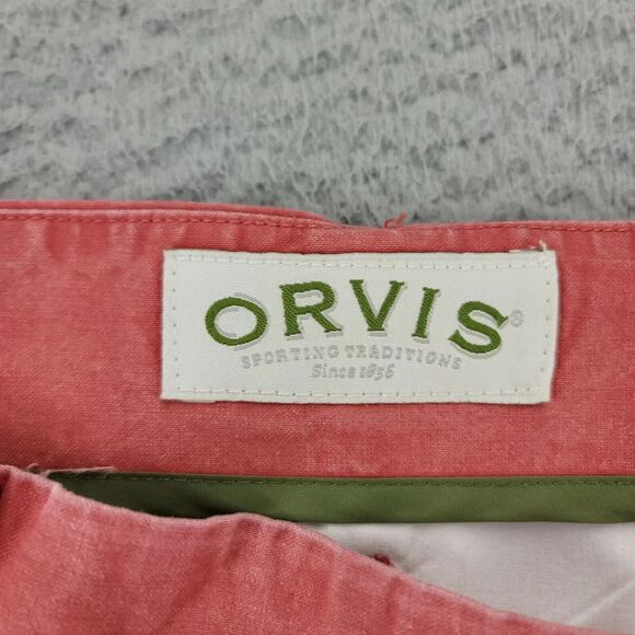 Orvis Shorts Mens 40 Pink‎ Chino Mid Rise Twill Flat Front 9" Inseam Outdoor - Picture 5 of 9